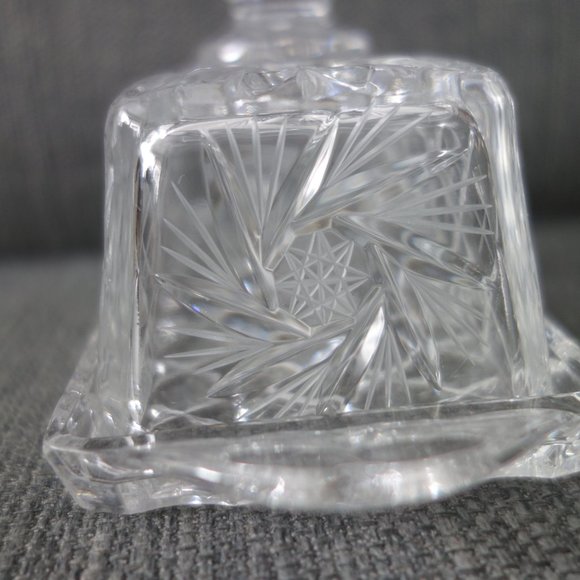 Vintage Fancy Glass Butter Dish and Lid Set - Picture 11 of 11